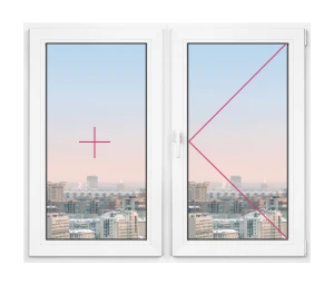 Двустворчатое окно Rehau Blitz 1400x1200 - фото - 1
