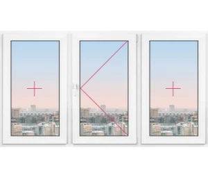 Трехстворчатое окно Rehau Blitz 1500x1800 - фото - 1